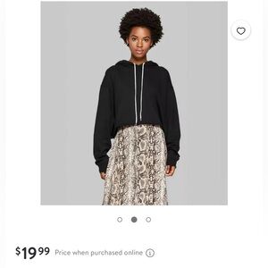 Wild Fable Cropped Black Hoodie